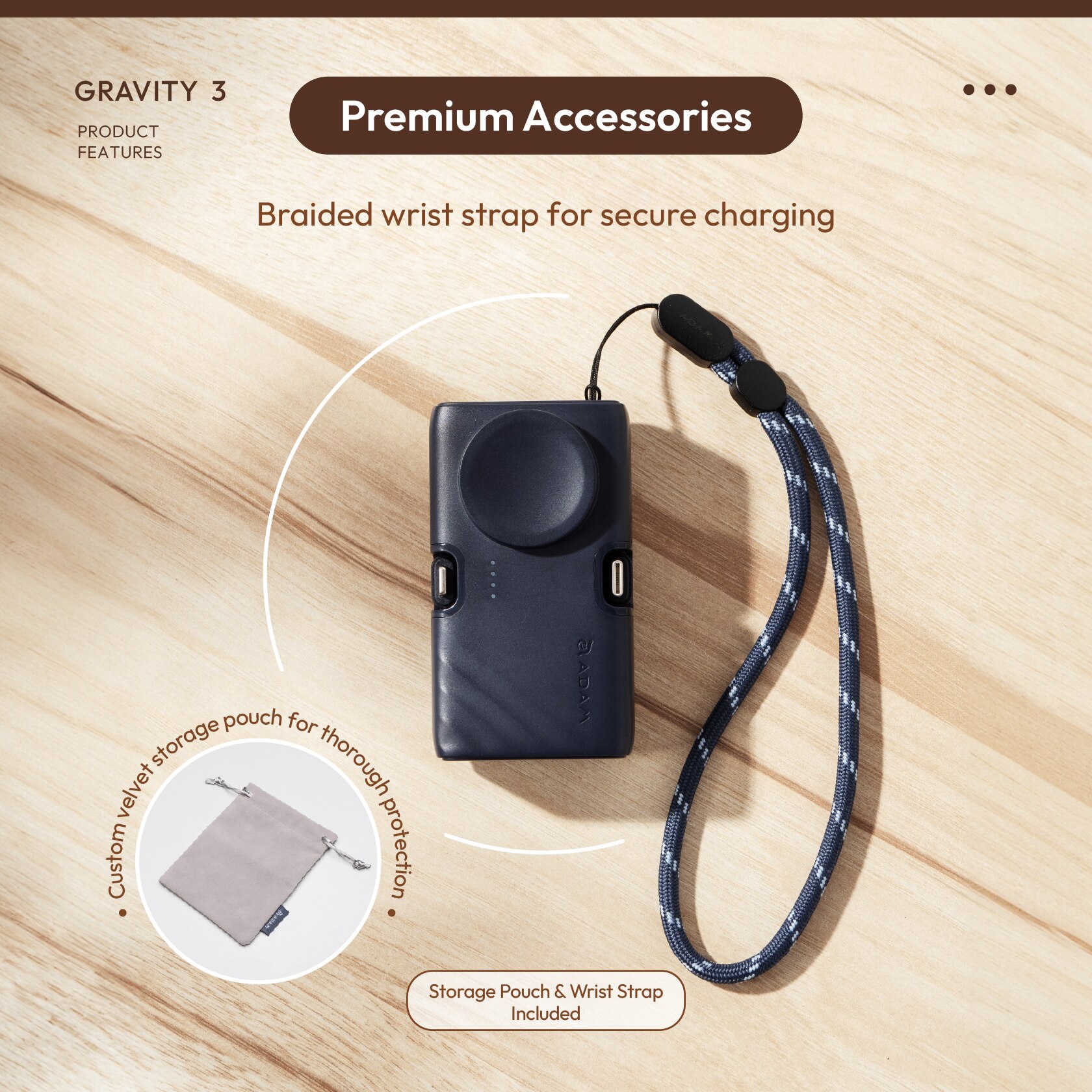 ADAM elements GRAVITY 3 3-in-1 Foldable Power Bank